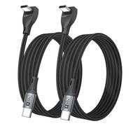 Cavo USB-C ad angolo retto - Cavo USB-C a ricarica rapida da 60 W [2P 2M] Cavo dati USB Type-C intrecciato, cavo di ricarica a 90 gradi per iPhone 16/15 Pro Max, Tesla Model Y, iPad, Pixel, Sam-sung