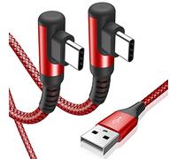 Cavo USB C angolo di 90 gradi [2 pezzi 1m] ricarica rapida, cavo ricarica nylon tipo C per iPhone 17 16 15 Pro Max, iPad Pro, Samsung Galaxy S25 S24 S23, Sony, Xiaomi, Huawei, dispositivi USB C