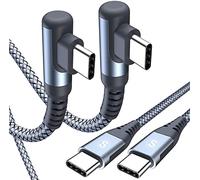 Cavo USB C angolo di 90 gradi [2 pezzi 3m] ricarica rapida, cavo di ricarica Cavo USB C in nylon tipo C per iPad Pro/Air 5 4th Mini 6 MacBook, Samsung S22 S21 S20 Note Tablet Pixel Switch