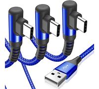 Cavo USB C angolo di 90 gradi [3 pezzi 1m2m3m] ricarica rapida, cavo di ricarica Cavo tipo C per Compatibile con i Phone 15 Pro Max,Samsung Galaxy S21 Hua wei/Xiaomi/X peria,Pixel, ecc.(blu)