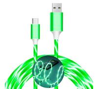 Cavo USB C, cavo di ricarica rapida a LED da 3 A, compatibile con iPhone 15 Pro, Samsung Galaxy S21 S20 S10 S10E S9 S8 Plus Note 20 10 9 8, LG G8 e altri (verde, 1 m)
