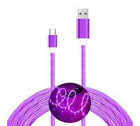 Cavo USB C, cavo di ricarica rapida a LED da 3 A, compatibile con iPhone 15 Pro, Samsung Galaxy S21 S20 S10 S10E S9 S8 Plus Note 20 10 9 8, LG G8 e altri (viola, 2 m / 6.5ft)
