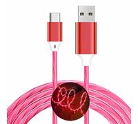 Cavo USB C, cavo di ricarica veloce a LED da 3 A, compatibile con iPhone 15 Pro, Samsung Galaxy S21 S20 S10 S10E S9 S8 Plus Note 20 10 9 8, LG G8 e altri (rosso, 2 m)