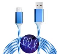 Cavo USB C, cavo di ricarica veloce a LED da 3 A, compatibile con iPhone 15 Pro, Samsung Galaxy S21 S20 S10 S10E S9 S8 Plus Note 20 10 9 8, LG G8 e altri (blu, 2 m)