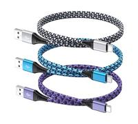 Cavo USB C Corto 50CM USB A a C Ricarica Rapida Nylon Intrecciato Cavo Tipo C Compatibile per iPhone 16/15 Pro Max, Samsung Galaxy S25/S24/S23/S22/S21/S10, Note 10, Huawei P40/P30, Google Pixel