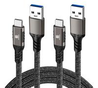Cavo USB C da 3 m, cavo da USB-A a USB-C USB 3.1, USB 3.2 Gen2, 10 Gbps, cavo dati di ricarica per Samsung Galaxy S24 S23 S22 S21 S20 S10 S9, cavo USB per auto Android e iPhone 15/15 Pro, nylon