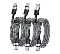 Cavo USB C da 60 W, [Confezione da 3, 2 m 2 m 3 m] Set di Cavi da USB C a USB C, Cavo di Ricarica Rapida PD 3.0 USB C per iPhone 16, iPhone 15, Samsung Galaxy S25, Pixel, MacBook Air, iPad, LG
