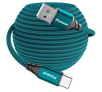 Cavo USB C extra lungo, 7 m, cavo di ricarica per controller PS5, cavo di ricarica USB tipo C, compatibile con Samsung Galaxy S20/S10/S9, controller PS5 Series X/S, controller Switch Pro (verde)