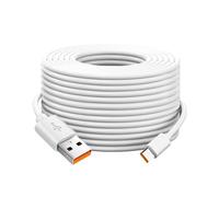 Cavo USB C extra lungo da 10 m, resistente, da USB A a USB C, cavo di ricarica rapida, prolunga di alimentazione per telecamere di sicurezza, tablet, smartphone, controller e altro (bianco, 10 m)