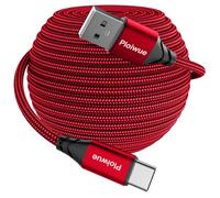 Cavo USB C extra lungo da 4 m per controller PS5, cavo di ricarica intrecciato USB tipo C, compatibile con Samsung Galaxy S20/S10/S9, PS5, controller Xbox Series X/S, controller Switch Pro (rosso)