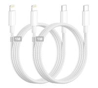 Cavo USB C Lightning 1M+1M, [Certificato Apple MFi] Cavo iPhone USB C Carica Rapida Cavo Lightning USB C Nylon Cavetto iPhone Filo Caricatore Cavo Ricarica per iPhone 14 13 12 Pro Max/11/XS/X/8/iPad