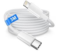 Cavo USB C Lightning 3M[Certificato Apple MFi], Cavo iPhone per iPhone 14 13 12 11 Pro Max/Mini/XS/XR/8/iPad, Nylon USB C Lightning usbc cavo Type C to lightning Rapida Ricarica iphone Filo Caricatore