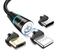 Cavo Usb C Magnetico 1 Metro Ricarica Rapida 3A 360 USB C in Nylon e Lega di Alluminio Calamite Potenti Universale