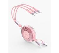 Cavo USB C Multifunzione 100W, Cavo USB 3 in 2, Cavo di Ricarica Veloce USB retrattile per iPhone, Connettori Multipli per micro USB di tipo C per iPhone 15, 14, 13, tablet, Samsung, Google, LG-1.2M