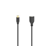 Cavo USB-C OTG ""Flexi-Slim"", USB 2.0, 480 Mbps, nero, 0,15 m