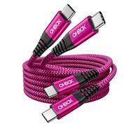 Cavo USB C per ricarica rapida da 60 W [confezione da 2 pezzi], cavo da USB C a USB C per auto durevole intrecciato cavo USB tipo C per iPhone 17/16/15/Pro Max, Samsung Galaxy S23 e altri, colore