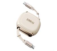 Cavo USB C retrattile da 240 W con supporto PD3 1 e connettore magnetico, consente la ricarica rapida e il trasferimento dati, disponibile in quattro lunghezze (bianco)
