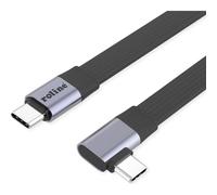 ROLINE Cavo piatto USB4 2.0, C-C, ST/ST con angolo di 90°, 8K UHD-2, 80 Gbit/s, 240 W, nero, 0,13 m