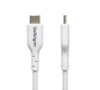 StarTech Cavo USB-C da 2 m, cavo di ricarica USB 2.0 Tipo-C Power Delivery 60W 3A, Cavo trasferimento dati M/M per laptop, MacBook Air, Iphone; 2 pezzi, Bianco