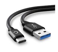 Cavo USB C Type C USB A, cavetto di ricarica 3A e trasferimento dati a 5 GBit/s - USB 3.1 Gen 1 (USB 3.0), in nero, per notebook, cellulari, tablet e altri dispotivi