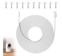 Cavo USB-C ultra lungo da 10 m, 66 W, ricarica rapida, compatibile con fotocamere di sicurezza Mi & altre marche, facile installazione con pinze, PVC durevole, alimentazione sicura, prolunga USB-C 10