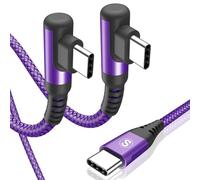 Cavo USB C USB C 90 Gradi,[2 pezzi 2m][PD QC3.0/60W ricarica rapida] Cavo Tipo C Compatible con i Phone 16/15 Plus Pro Max,iPad Pro/Air,MacBook, Samsung S24 S23 S22 Pixel, Hua wei,Switch,Xiaomi