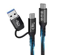 Cavo USB C, USBC 3.2 Gen 2X2 20Gbps, Cavo di Ricarica Rapida 5A/240W PD3.1 Multifunzionale 2in1 da USB A a Tipo C 8K@60Hz UHD Video Compatibile con Thunderbolt 3/4 MacBook Pro Samsung (USB C 100CM)