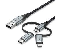 Cavo USB-C Vention CQJHF USB Maschio USB-C Maschio - MicroUSB Maschio - Lightning Maschio 1m Grigio