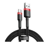 Cavo Baseus Cafule resistente in nylon USB / USB-C QC3.0 2A 2M (CATKLF - C91) - Nero / Rosso