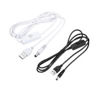 Cavo USB con 501 ON/OFF Interruttore, DC 5,5x2,1mm Maschio Cavo 150cm 2 Set