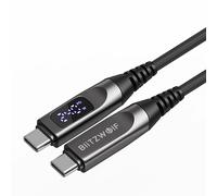 Cavo USB da Type-C a Type-C - BlitzWolf® BW-TC25 - Lunghezza 1,2 metri, display a LED, potenza di ricarica PD3.1 da 240W