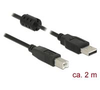 DeLock Cavo USB 2.0 Tipo A maschio - Tipo B maschio 2,0 m Nero