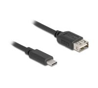 Cavo USB DeLock 81534 USB-C a USB-A 2.0 0,2 m Nero