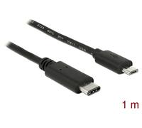 DeLOCK 83602 cavo USB USB 2.0 1 m USB C Micro-USB B Nero (Delock - USB Type-C kabel - USB-C til)