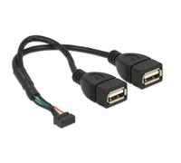 Cavo USB Delock 84933 0,2 m USB 2.0 2 x USB A Nero