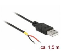 DELOCK 85664 - Cavo USB 2.0 Tipo-A maschio > 2 x fili aperti da 1,5 m Raspberry