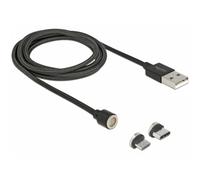 Cavo USB DeLOCK 85723 1,1 m USB 2.0 con connettori magnetici USB-A e USB-C/Micro-USB Nero