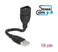 DeLock Cavo USB 2.0-A Maschio > Presa ShapeCable 15 cm – 2 cavi