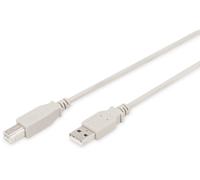 DIGITUS Cavo di collegamento USB 2.0-1,8 m - da USB A (M) a USB B (M) - 480 Mbit/s - Cavo di collegamento, Cavo USB - Beige