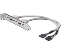 DIGITUS Staffa USB 2.0-0,25 m - 2x IDC (5 pin) (F) a 2x USB A (F) - 480 Mbit/s - Compatibile con USB - Beige