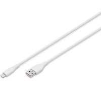 DIGITUS Cavo di ricarica - Da USB A a Lightning - 0,5 m - Cavo USB 480 Mbit/s 12 W 2,4 A - Guaina flessibile in silicone con protezione da piegatura - Certificato MFI per dispositivi Apple - Bianco