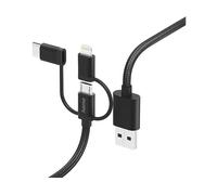 Hama - Cavo 3 in 1 USB A/Micro USB, USB Type C, Lightning, 1.5 metri, nero