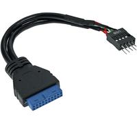 InLine Cavo adattatore USB 3.0 interno 33446I - 19pin maschio a 2x USB 2.0 4pin maschio, Nero, 0,15m
