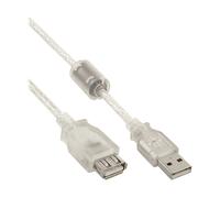 InLine Cavo USB 2.0 19835 Tipo A (St-Bu) Trasparente 2 m con nucleo in ferrite