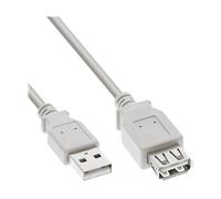 InLine 23373 Cavo USB 2.0, Prolunga, Type A, Maschio/Femmina, 1.8M, Bulk Beige