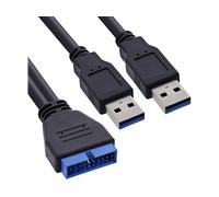 CAVO USB INLINE InLine Cavo USB 3.0 Interno 19pin femmina / 2x A maschio, 0,40m
