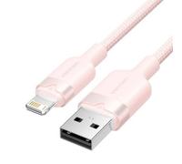 Cavo USB Lightning Vention LANBH rosa 1 m 480 Mbps in cotone intrecciato 2,4 A