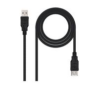 Nanocable 10.01.0204-Bk - Cavo Prolunga USB 2.0, Tipo A/M-A/F, Maschio-Femmina, Nero, 3 Ms