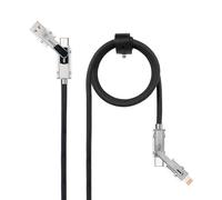 Cavo USB Nanocable 2 m USB A/USB C a USB C/Lightning 27 W Nero Grigio