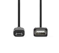 Cavo USB NEDIS CCGB60515BK02 0,2 m Mini-USB B maschio USB A femmina OTG Nero